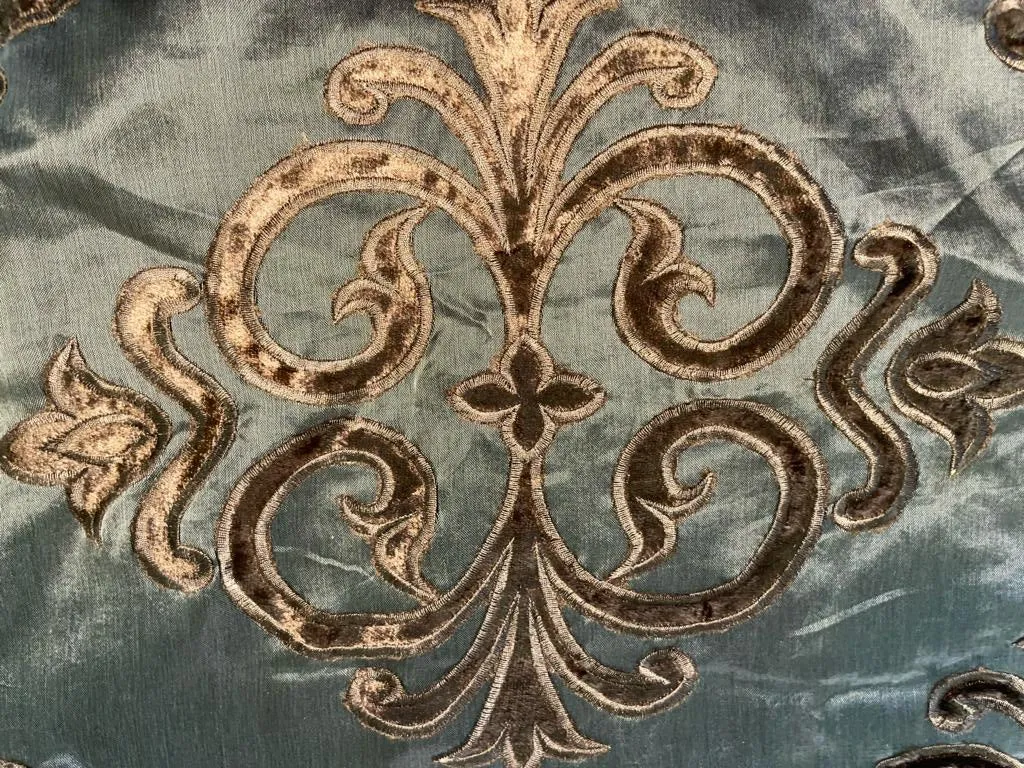 Silk Organza with velvet embroidery available in 2 colors brown and green [9626/9627]