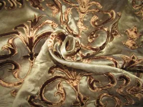 Silk Organza with velvet embroidery available in 2 colors brown and green [9626/9627]
