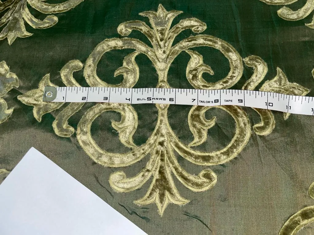 Silk Organza with velvet embroidery available in 2 colors brown and green [9626/9627]