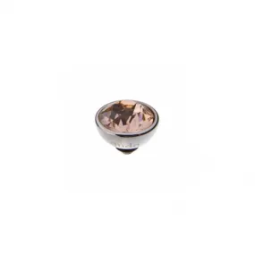 Silver 10mm Bottone Ring Top Light Peach