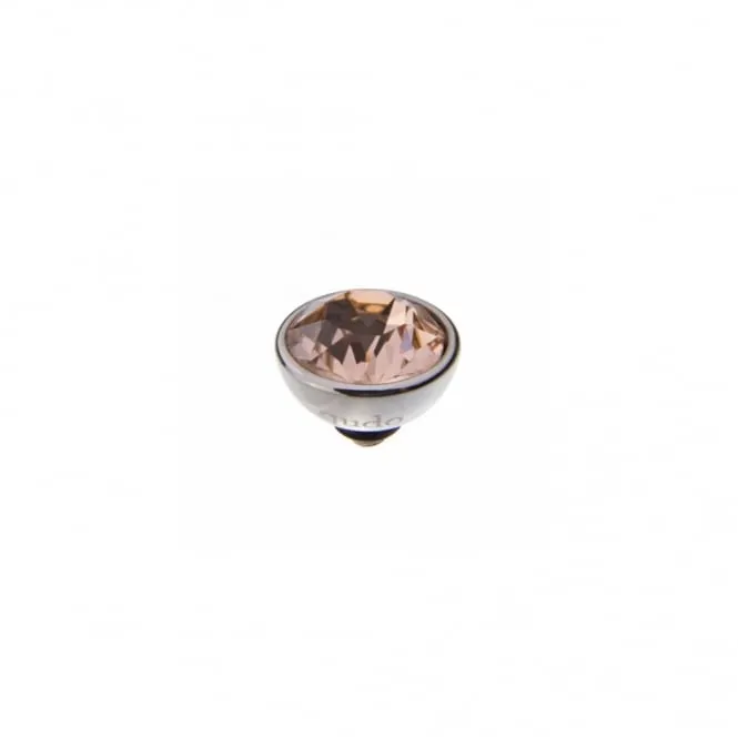 Silver 10mm Bottone Ring Top Light Peach