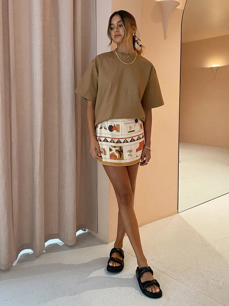Sir Soleil Wrap Mini Skirt in Soleil Print