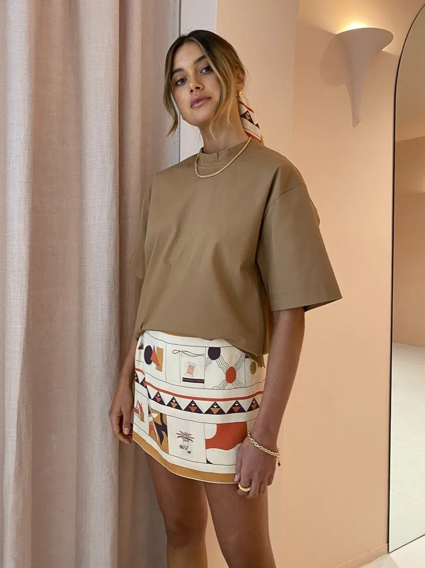 Sir Soleil Wrap Mini Skirt in Soleil Print