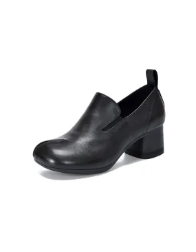 Spring Comfortable Leather Elegant Chunky Heels Shoes