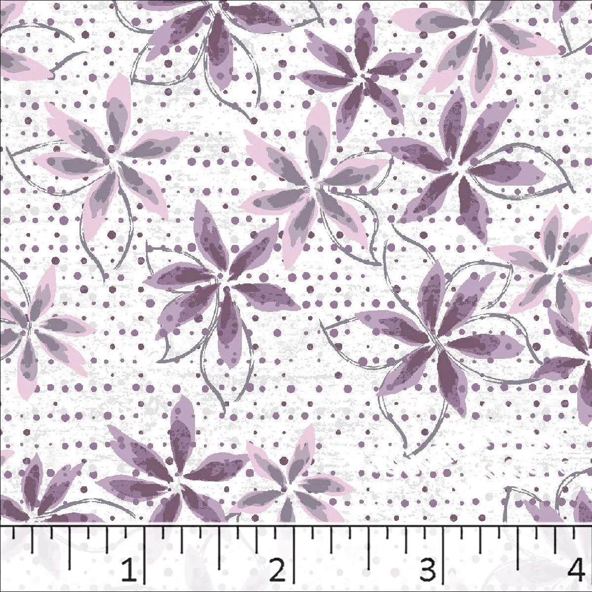 Standard Weave Floral Dots Print Poly Cotton Fabric 6083