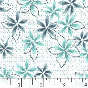 Standard Weave Floral Dots Print Poly Cotton Fabric 6083