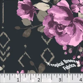 Standard Weave Geometric Floral Poly Cotton Fabric 6118