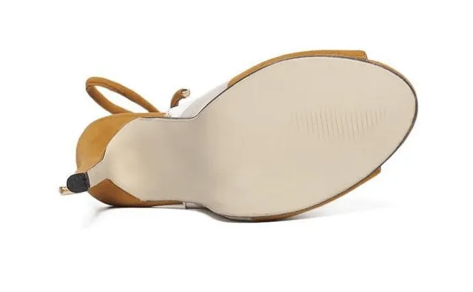 STRIPED SLINGBACK OPEN TOE BOOTIE