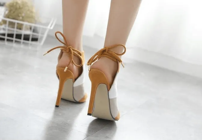 STRIPED SLINGBACK OPEN TOE BOOTIE