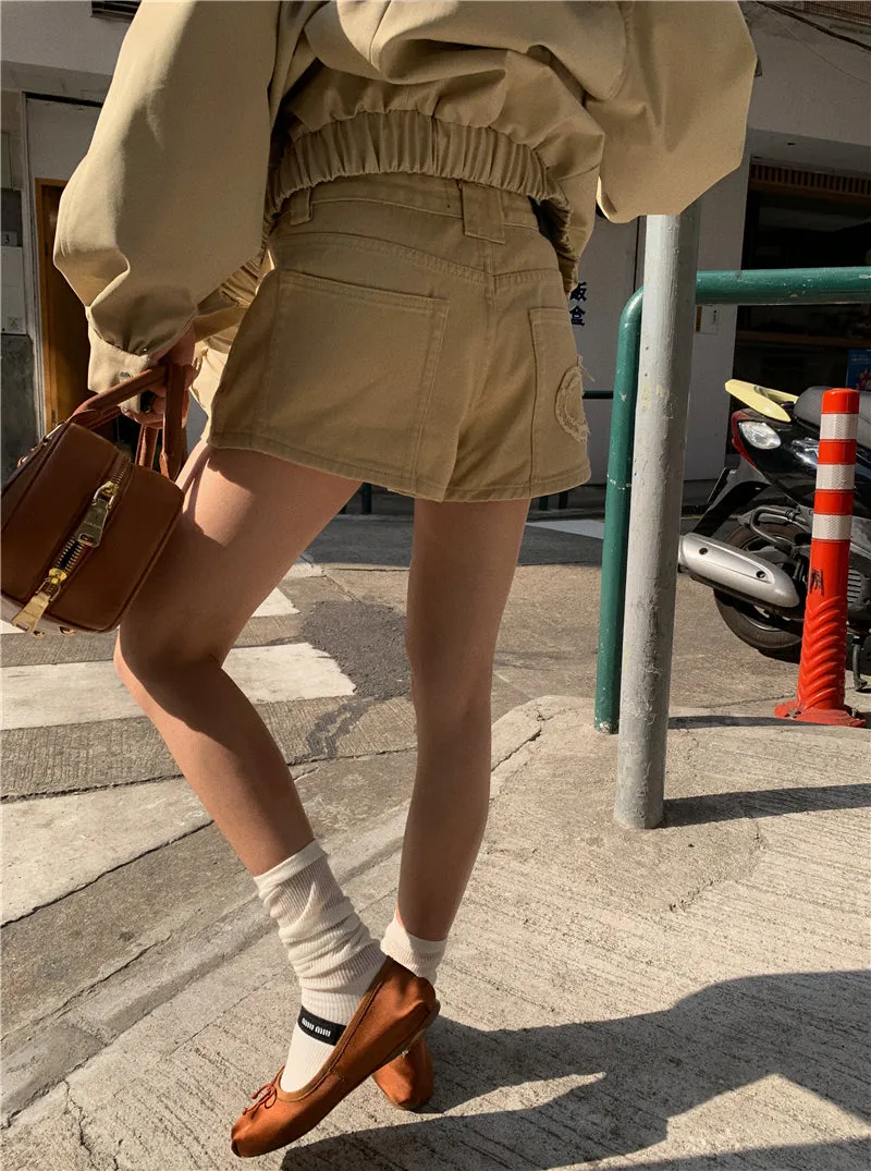Sylvana Low Waist Denim Shorts