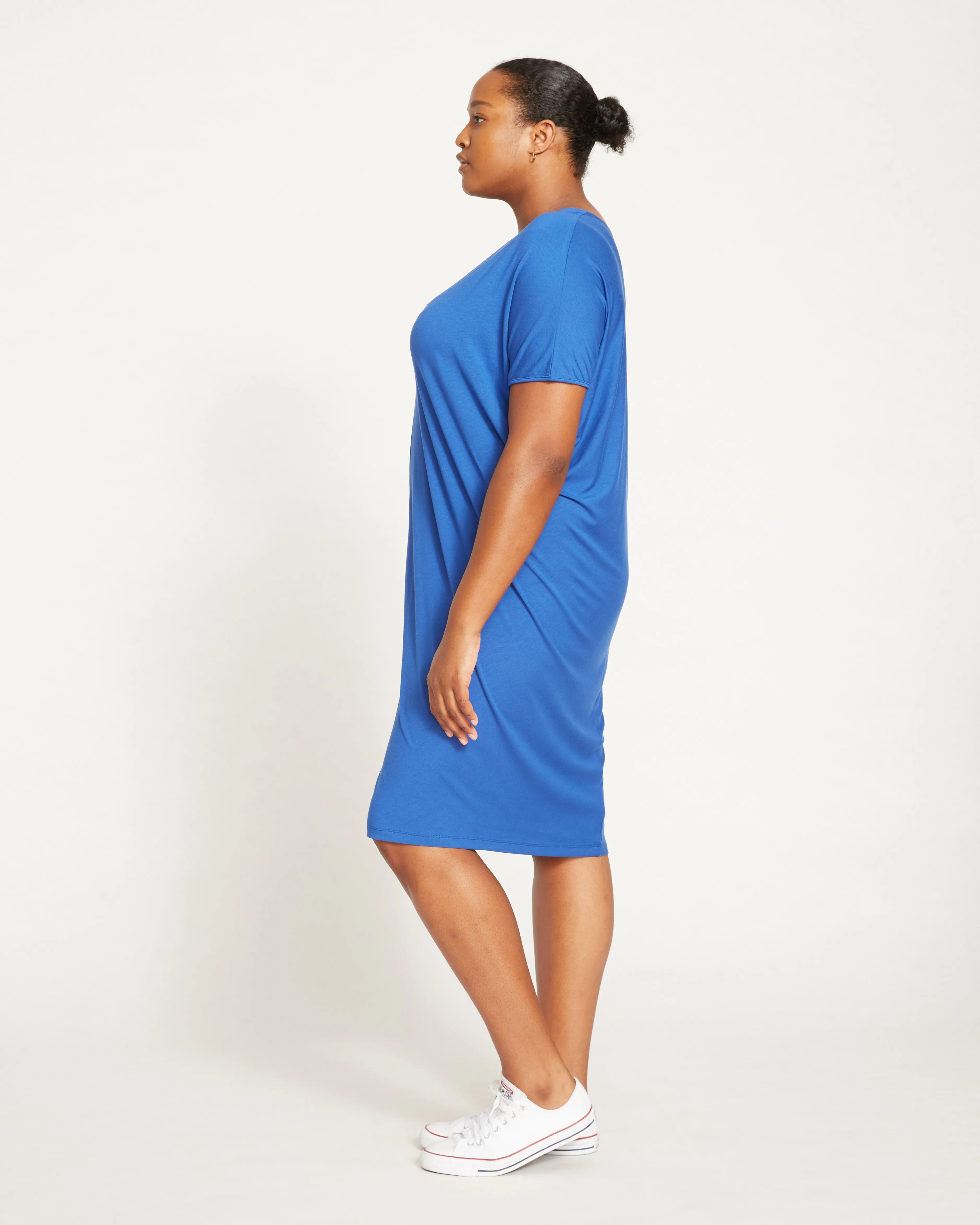 Teresa Liquid Jersey V-Neck Dress - Royal Blue