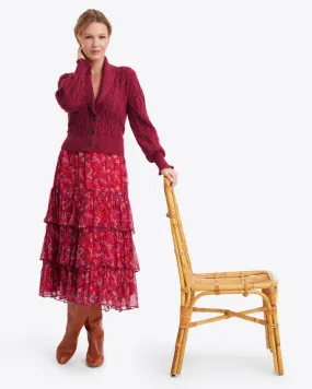 Tiered Midi Skirt in Garden Mum