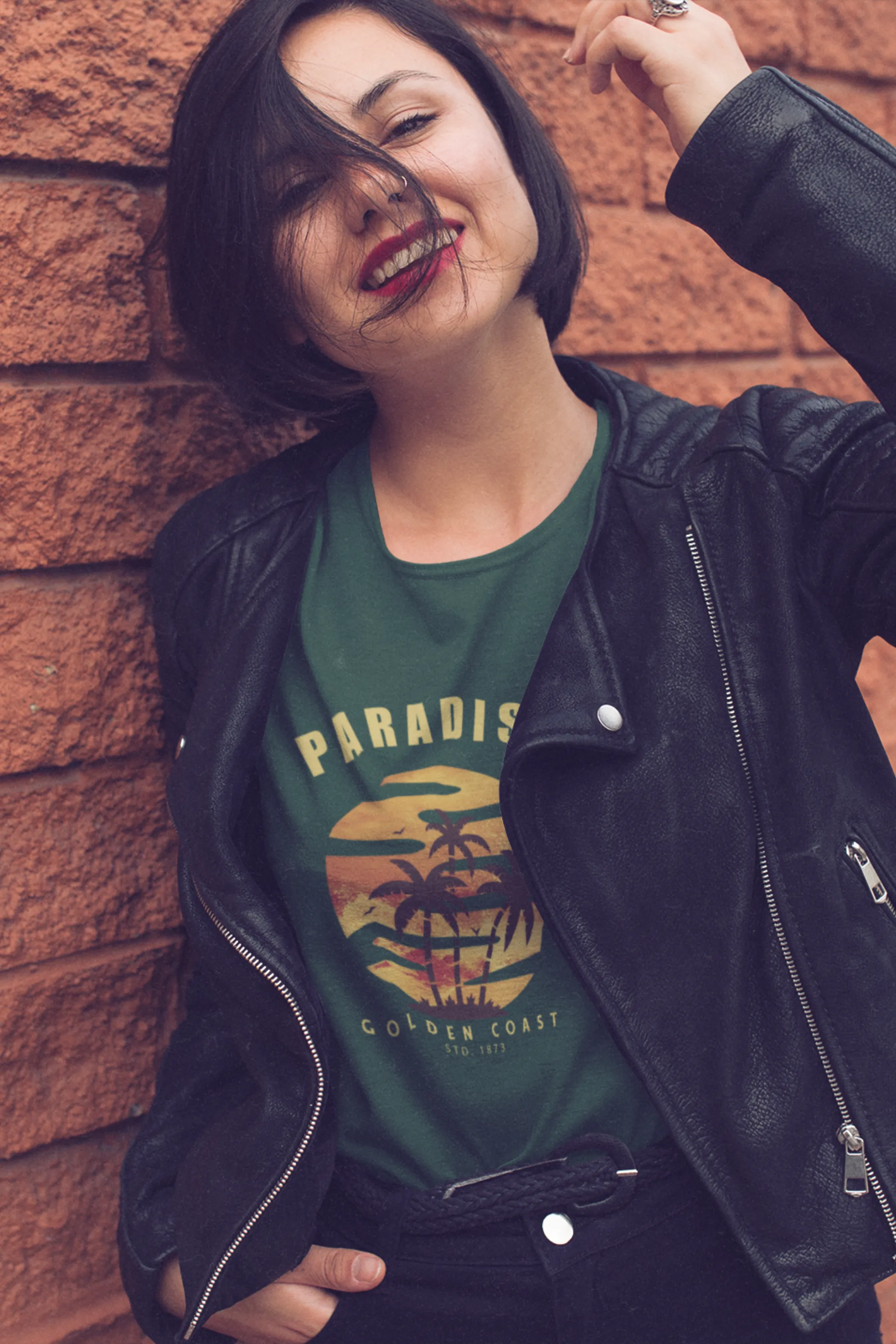 Tropical Paradise Printed Scoop Neck T-shirt for women