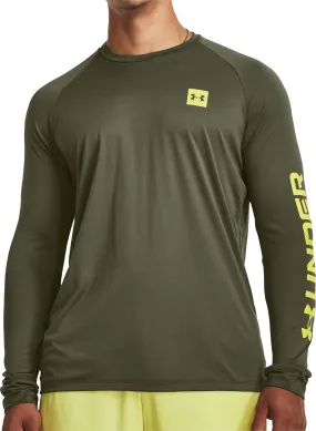 Under Armour Tech Print Fill Long Sleeve Mens Training Top - Green