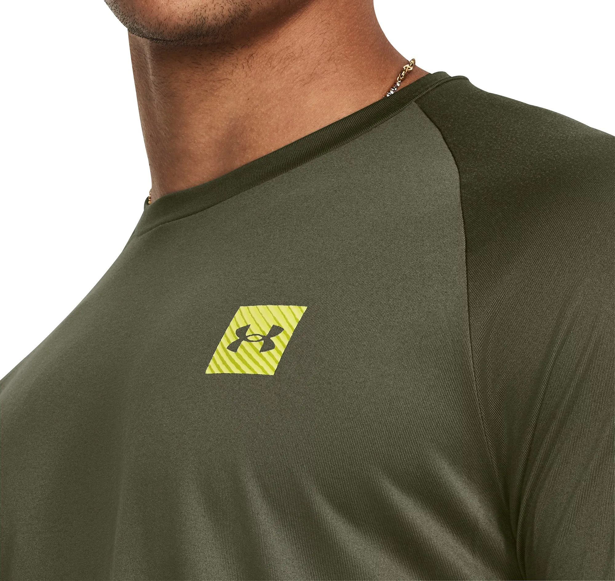 Under Armour Tech Print Fill Long Sleeve Mens Training Top - Green
