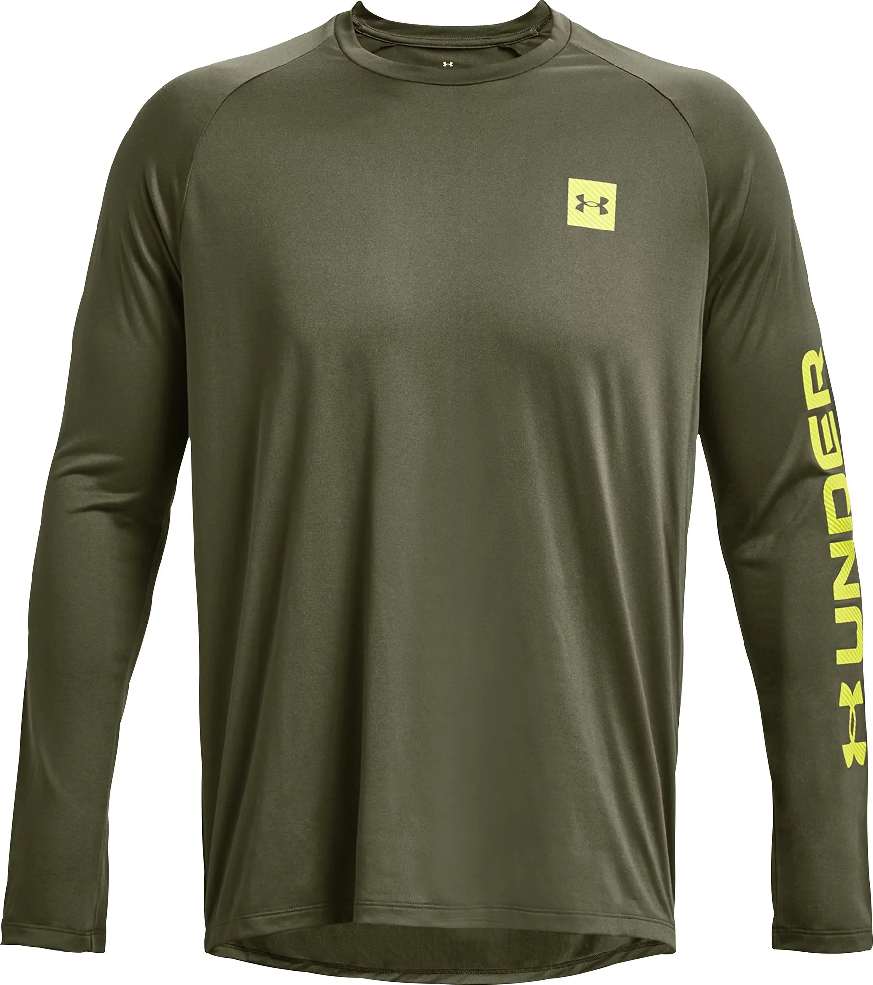 Under Armour Tech Print Fill Long Sleeve Mens Training Top - Green