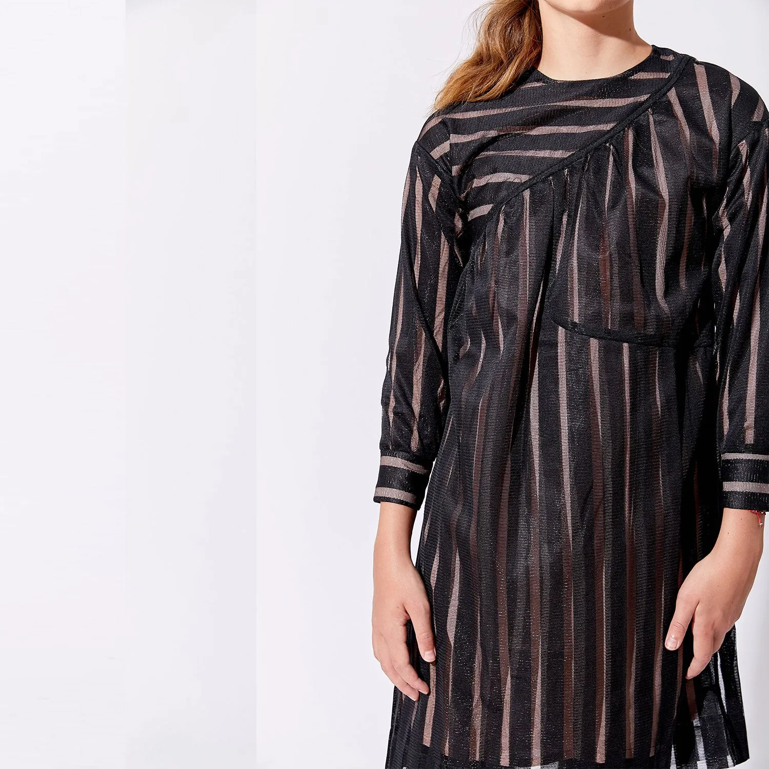 Vibe Black Lanesboro Stripe Dress