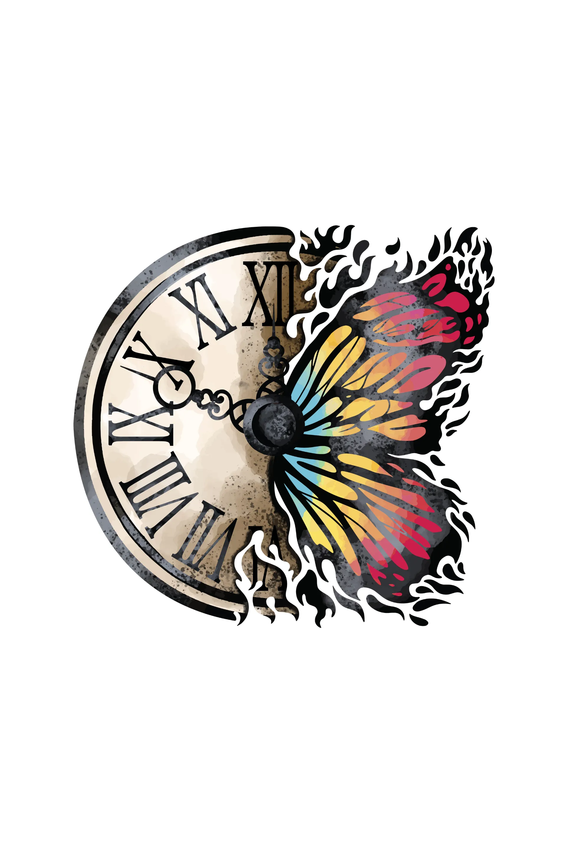 Vintage Clock Printed T-shirt for women