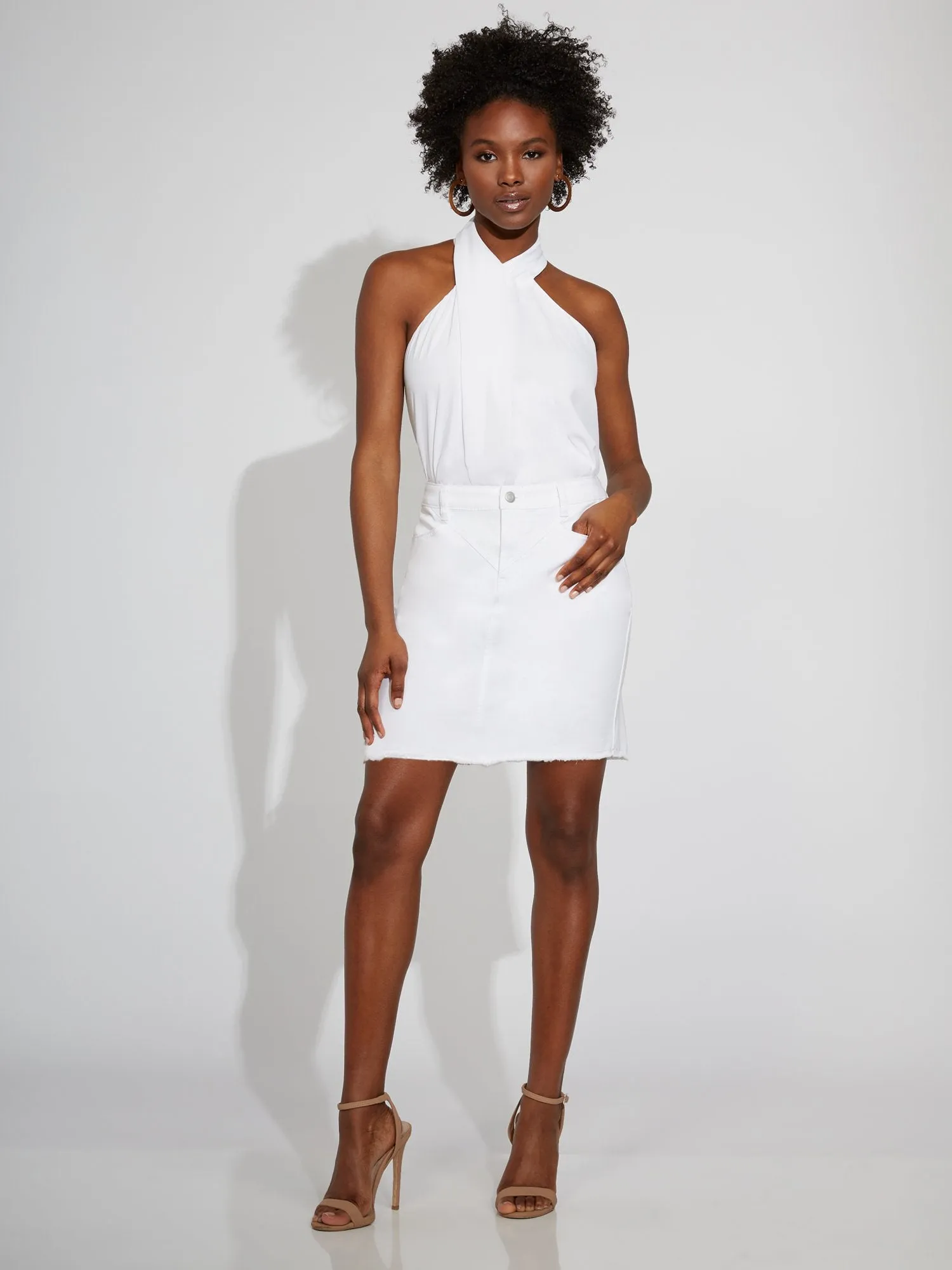 White Denim Skirt
