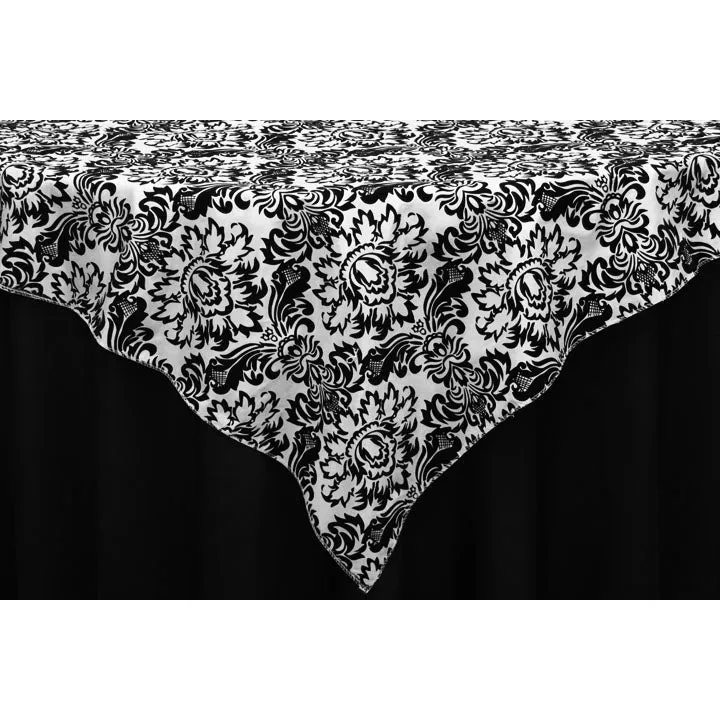 Wholesale 54" Damask Flocking Table Overlay