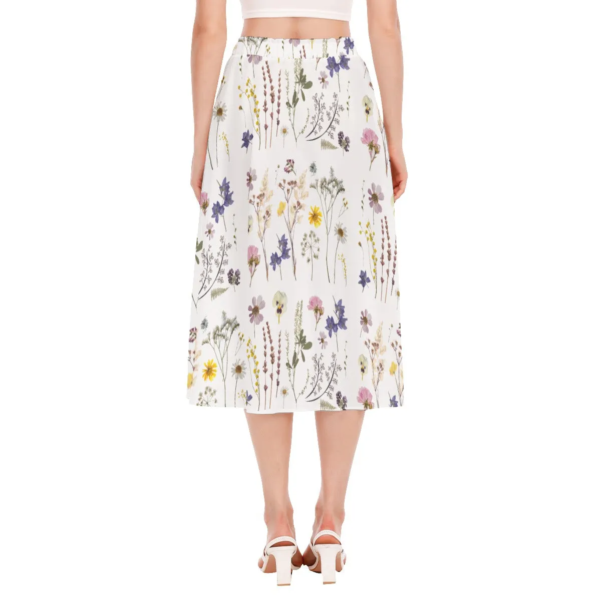 Wildflowers White Chiffon Skirt No Pockets up to 2 XL (FWS)
