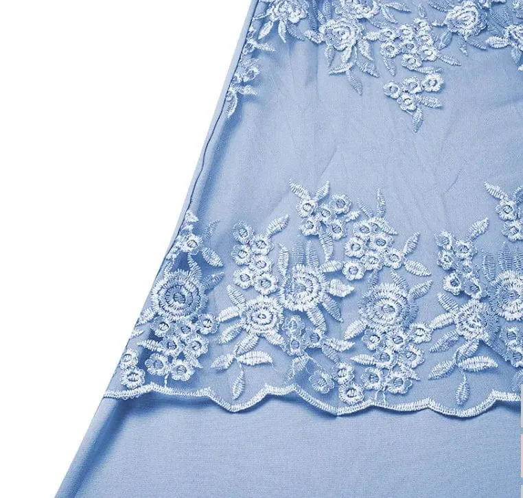 Women's Elegant Round Neck Lace Chiffon Irregular Cardigan dress set